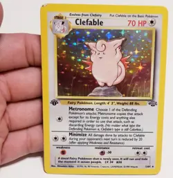 TCG POKEMON CLEFABLE 1/64 ☆ HOLO RARE JUNGLE 1ST EDITION VINTAGE LP - Image 1
