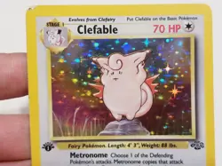 TCG POKEMON CLEFABLE 1/64 ☆ HOLO RARE JUNGLE 1ST EDITION VINTAGE LP - Image 2