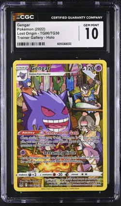 GENGAR Lost Origin Trainer Gallery Holo Rare #TG06 CGC 10 Gem Mint Pokemon - Image 1