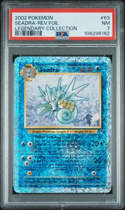 2002 POKEMON LEGENDARY COLLECTION #63 SEADRA-REVERSE FOIL PSA 7 - Image 1