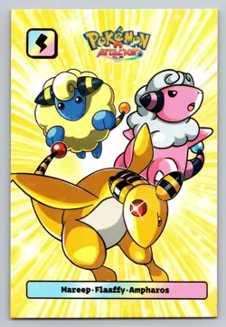 Mareep Flaaffy Ampharos Attacks 2 Database Johto Cracked Ice Holo Pokemon - Image 1