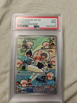 2024 POKEMON SSP EN-SURGING SPARKS ILLUSTRATION RARE #207 CLOBBOPUS PSA 9 - Image 1