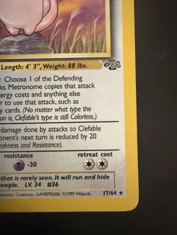 Vintage Pokemon Clefable Jungle Non-holo Rare nm - Image 4