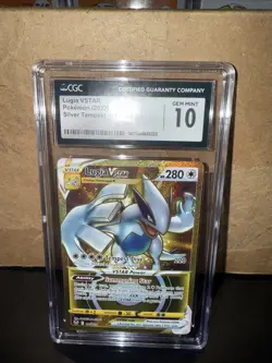 CGC 10 GEM MINT Lugia VSTAR 211/195 Pokemon Silver Tempest Gold HyperSecret Rare - Image 1