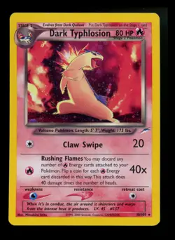 #4 Dark Typhlosion 10/105 Neo Destiny 2000 Holo Rare WOTC Pokemon Card TCG - Image 1