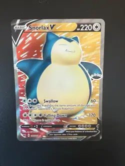 Pokemon TCG Snorlax v Sword & Shield Holo Full Art Ultra Rare Card 197/202 - Image 1