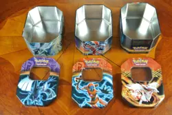 POKEMON Trading Card Game EMPTY TIN BOXES ONLY Reshiram Deoxys Lugia Collectors - Image 1