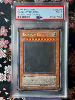 [PSA 9] Rainbow Dragon GHOST RARE TAEV-EN006 Yugioh Tactical Evolution Card - Image 1