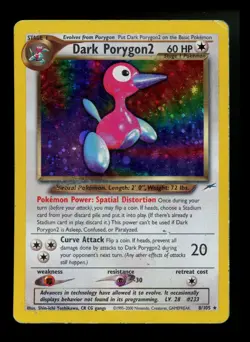 Dark Porygon2 8/105 Neo Destiny 2000 SWIRL Holo Rare WOTC Pokemon Card TCG - Image 1