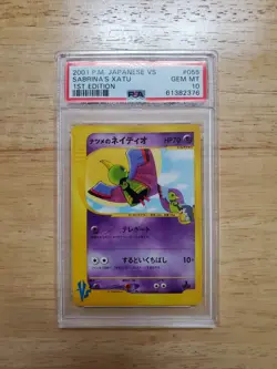Pokemon PSA 10 GEM MINT 2001 Sabrina's Xatu 1st Edition Japanese VS Card - Image 1