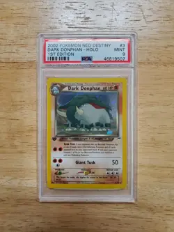 Pokemon PSA 9 MINT 2002 Dark Donphan 1st Edition Neo Destiny Holo Card - Image 1