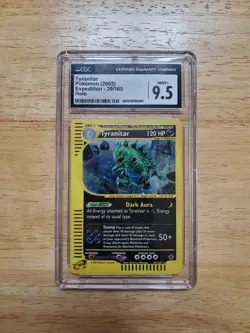 Pokemon CGC 9.5 MINT+ 2002 Tyranitar 29/165 Expedition Holo Card - Image 1