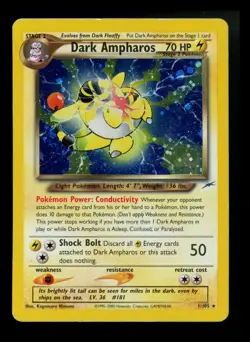 Dark Ampharos 1/105 Neo Destiny 2000 Holo Rare WOTC Pokemon Card TCG - Image 1