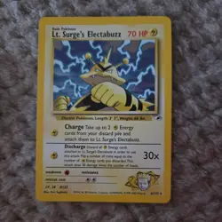 Pokemon TCG English Card Gym Heroes Lt. Surge's Electabuzz 6/132 Holo Rare - Image 1