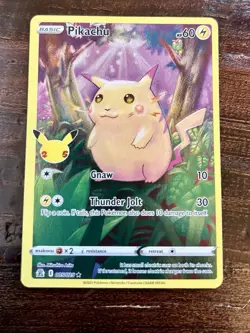 Pikachu 5/25, NM Full Art Holo, Pokemon Celebrations 25th Anniversary TCG Card - Image 1
