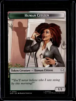 Copy 1 / Human Citizen 4 - Token - SPM - NM - MTG Magic the Gathering - Image 2