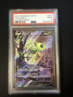 2021 Pokemon Fusion Strike Celebi V 245 Alt Art PSA 9 Mint - Image 2