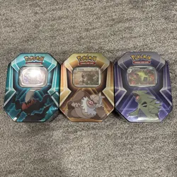 Tyranitar Slaking Darkrai Pokemon Tripple whammy tin set-3 tins Brand New Sealed - Image 1