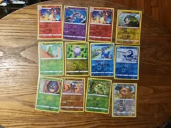 Pokemon Lot Of 12 Sword And Shield Reverse Holos. - Image 1
