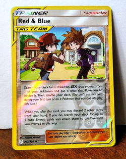 POKEMON RED & BLUE 202/236 REVERSE HOLO COSMIC ECLIPSE TAG TEAM LP-NM - Image 1