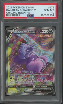 Pokemon TCG Galarian Slowking V 179/198 Chilling Reign Alternate Full Art PSA 10 - Image 1