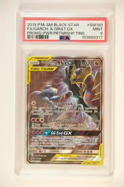 2019 POKEMON SM BLACK STAR PROMO #SM193 FULL ART/GARCHOMP & GIRATINA GX PSA 9 - Image 1