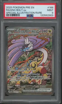 Pokemon TCG Raging Bolt ex 166/131 Prismatic Special Illustration Rare PSA 9 - Image 1