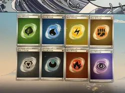 Complete Pokemon 151 Lot of 8 Energy Cosmos Reverse Holo Cards - Image 1