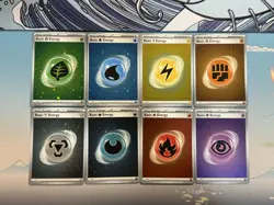 Complete Pokemon 151 Lot of 8 Energy Cosmos Reverse Holo Cards - Image 1