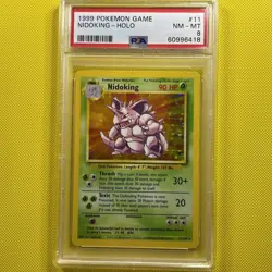 1999 Pokemon TCG NIDOKING #11 Holo Base Set PSA 8 Graded Card - Image 1
