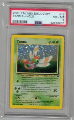2001 P.M. Neo Discovery 17 Yanma Holo PSA 8 52649202 Graded Pokemon Cards - Image 1