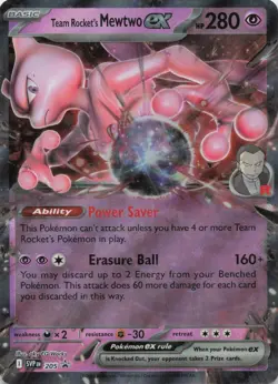 Team Rocket's Mewtwo ex 205 Sv: Scarlet & Violet Promo Cards Holo - Image 1