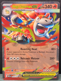 Mega Camerupt ex Double Rare 022/132 Mega Evolution Pokemon TCG Near Mint Card - Image 1