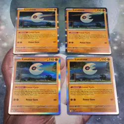 4x Lunatone Rare 074/132 Holo Mega Evolution Pokemon TCG Near Mint Card Playset - Image 1