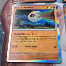 4x Lunatone Rare 074/132 Holo Mega Evolution Pokemon TCG Near Mint Card Playset - Image 5
