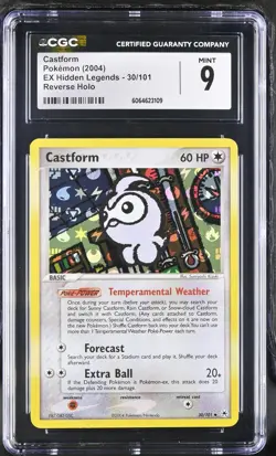 CGC 9 MINT Castform 2004 EX Hidden Legends 30/101 Reverse Holo Pokemon Card - Image 1