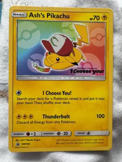 Ash's Pikachu SM108 Black Star Promo I Choose You Stamped Pokemon Card - Image 2