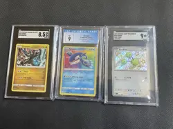 Graded Pokemon Cards Kyogre Shining Fates, Zekrom Dragon Majesty, JP Doduo Shiny - Image 1