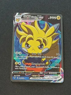PIKACHU POKEMON GOKU DBZ COSPLAY CARTE CARD NEW HOLO PRISM COLLECTION BRILLANTE - Image 3