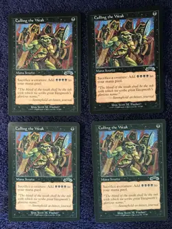 CULLING THE WEAK x 4 1998 EXODUS Magic the Gathering Unplayed Near Mint - Image 1