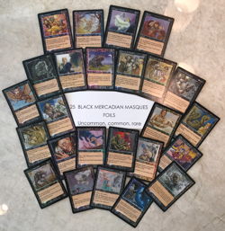 Lot of 25 BLACK FOIL rare, uncommon + common MERCADIAN MASQUES MTG Unplayed NM - Image 1