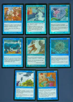 Lot of 18 BLUE FOIL rare, uncommon + common MERCADIAN MASQUES MTG Unplayed NM - Image 4