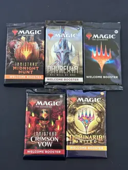 Magic The Gathering MTG Welcome Booster Lot 5 Packs ONE MID VOW DMU MOM - Image 1