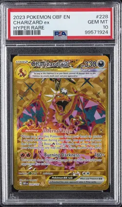2023 POKEMON OBF EN-OBSIDIAN FLAMES HYPER RARE #228 CHARIZARD EX PSA 10 - Image 1