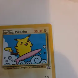 Pokemon Surfing Pikachu 28 Black Star Promo Vintage WOTC NM WOTC K82 - Image 3