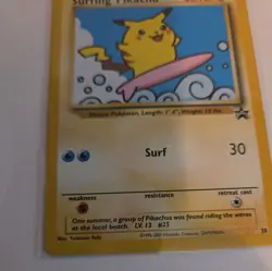 Pokemon Surfing Pikachu 28 Black Star Promo Vintage WOTC NM WOTC K82 - Image 5