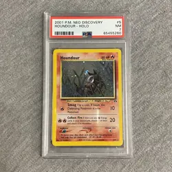 2001 Pokemon Neo Discovery #5 Houndour-Holo PSA 7 NM 5/75 - Image 1