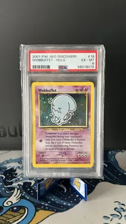 Pokemon TCG Wobbuffet 16/75 Neo Discovery Holo PSA 9 EX-MT - Image 1