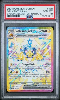 Pokemon PSA 10 Galvantula 168/142 ex Special Illustration Rare Stellar Crown - Image 1