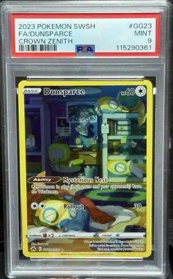 2023 Pokemon Crown Zenith Dunsparce Full Art #GG23 Holo Rare PSA 9 Mint - Image 3